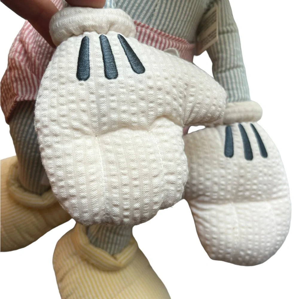 NWT Disney Store Seersucker Mickey Mouse Stuffed‎ Plush Toy